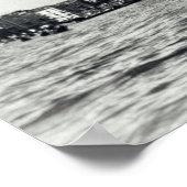 ヴェネツィアカナルウォーターウェイイタリアゴンドラブラック&ホワイト ポスター (角)