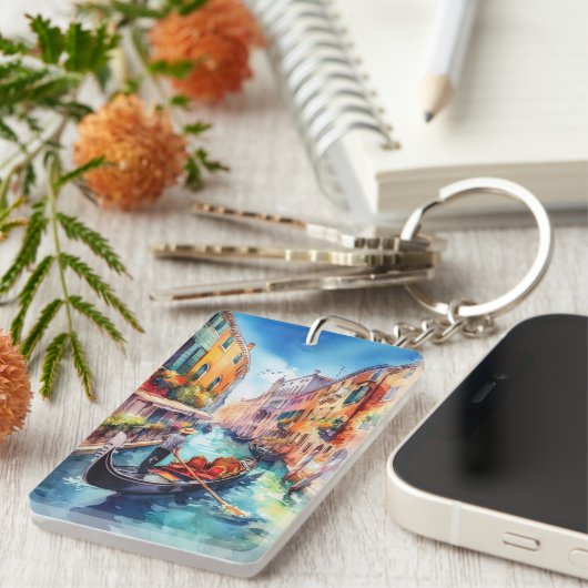 ヴェネツィアカナルズイタリアウォーターカラー キーホルダー (正面右)