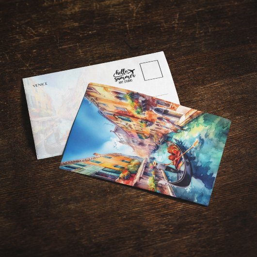 ヴェネツィアカナルズイタリア水彩絵葉書 招待状