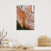 ヴェネツィアカナルブリッジブリックウォールアーキテクチャ ポスター (キッチン)