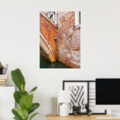 ヴェネツィアカナルブリッジブリックウォールアーキテクチャ ポスター (ホームオフィス)