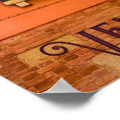 ヴェネツィアカナルリビング窓窓敷居フラワーフォト ポスター (角)