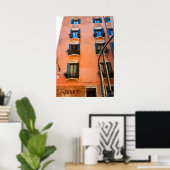 ヴェネツィアカナルリビング窓窓敷居フラワーフォト ポスター (ホームオフィス)