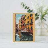 ヴェネツィアカラフルカナルボートトラベル ポストカード (スタンド正面)