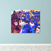 ヴェネツィアカラフルカーニバルマ伝統的スクスケッチ キャンバスプリント (インサイチュ (ウッドフロア))