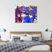 ヴェネツィアカラフルカーニバルマ伝統的スクスケッチ キャンバスプリント (インサイチュ (寝室))