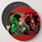 ヴェネツィアカーニバルの仮面女性 缶バッジ (正面&裏面)