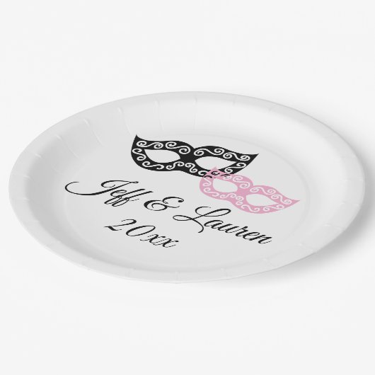 ヴェネツィアカーニバルカスタムマイタリアンスク結婚ズ ペーパープレート (アングル)