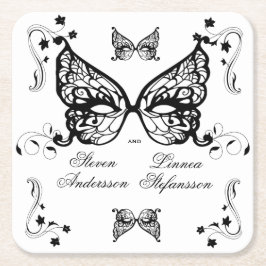 ヴェネツィアカーニバルマスクビクトリアンフラ華美リッシュ スクエアペーパーコースター