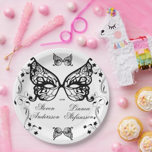 ヴェネツィアカーニバルマスクビクトリアンフラ華美リッシュ ペーパープレート (パーティー)