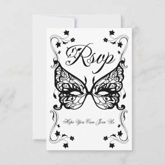 ヴェネツィアカーニバルマスクビクトリアンフラ華美リッシュ 出欠カード (正面)