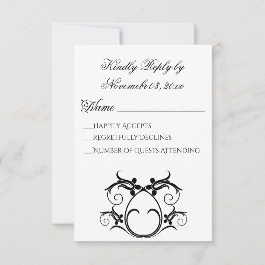 ヴェネツィアカーニバルマスクビクトリアンフラ華美リッシュ 出欠カード (裏面)