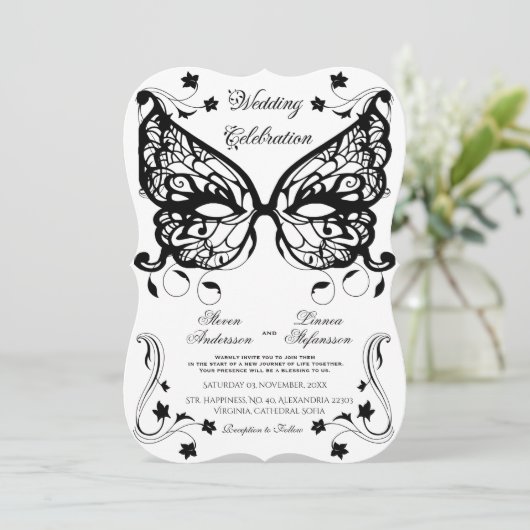 ヴェネツィアカーニバルマスクビクトリアンフラ華美リッシュ 招待状 (スタンド正面)