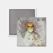 ヴェネツィアカーニバルマスクNo.4イタリア(冷蔵庫用マグネット) マグネット (正面/裏面)