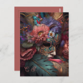ヴェネツィアカーニバル花模様 ポストカード (正面/裏面)