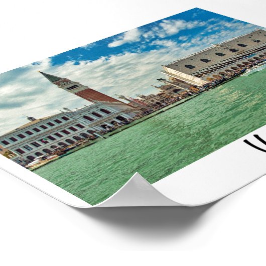 ヴェネツィアグランドカナルドージズパレスピアッツァサンマルコ ポスター (角)