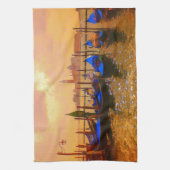 ヴェネツィアグランドカナル&ゴンドライタリア旅行アートワーク キッチンタオル (縦)