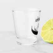 ヴェネツィアゴンドラシルエットブラックパーソナライズされた ショットグラス (左)