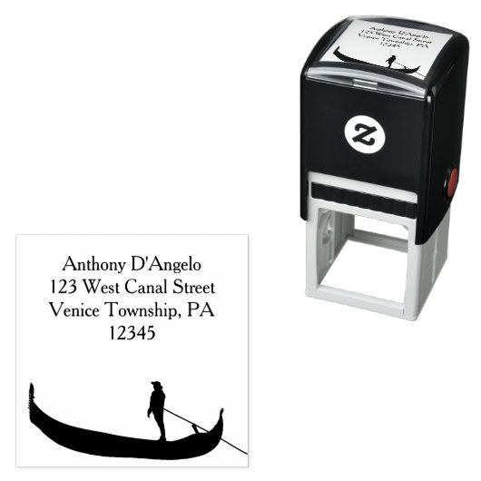ヴェネツィアゴンドラシルエット差出人住所 セルフインキングスタンプ (インサイチュ)