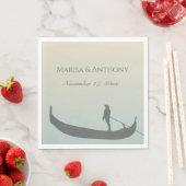 ヴェネツィアゴンドラシルエット結婚アットサンセット スタンダードランチョンナプキン (インサイチュ)