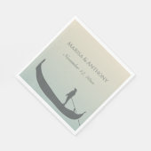 ヴェネツィアゴンドラシルエット結婚アットサンセット スタンダードランチョンナプキン (角)