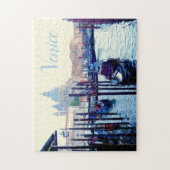 ヴェネツィアゴンドラボート波止場、ヴェネツィアイタリア ジグソーパズル (縦)