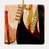 ヴェネツィアゴンドラヴィンテージトラベル セラミックオーナメント (正面)