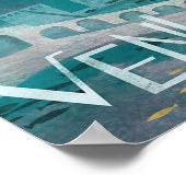 ヴェネツィアゴンドラ旅行休暇レトロポスト ポスター (角)