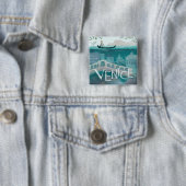 ヴェネツィアゴンドラ旅行休暇レトロポスト 缶バッジ (インサイチュ)