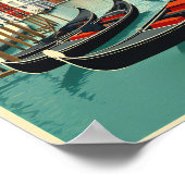 ヴェネツィアゴンドラ – ヴィンテージトラベル ポスター (角)