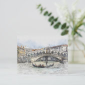 ヴェネツィアゴンドラ（橋付） ポストカード (スタンド正面)