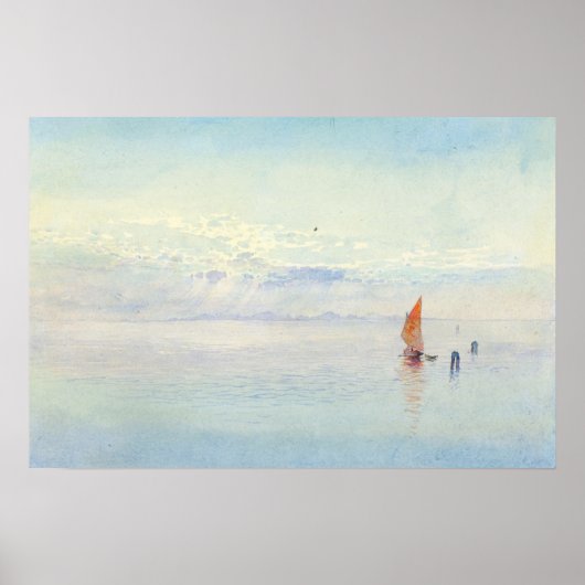 ヴェネツィアジョージエルベールバールウォーターカラーシースケープ ポスター (正面)