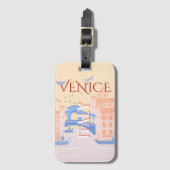 ヴェネツィアトラベルアート，イタリア，トラベルアート，レトロ ラゲッジタグ (正面縦)