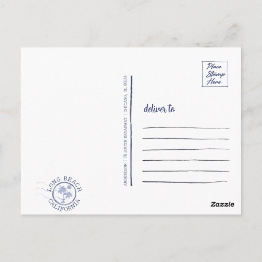 ヴェネツィアビーチカリフォルニアサンセットディティーズ1950s ポストカード (裏面)