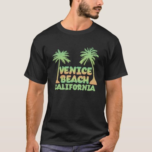 ヴェネツィアビーチカリフォルニアサーフボードウェーブサーフィンロ Tシャツ (正面)