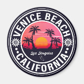 ヴェネツィアビーチカリフォルニアレトロサンセットデミディアズ60s マグネット (正面)