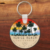 ヴェネツィアビーチカリフォルニアレトロパームツリーズ土産 キーホルダー (正面)