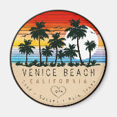ヴェネツィアビーチカリフォルニアレトロパームツリーズ土産 マグネット (正面)