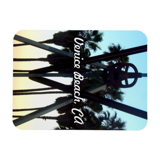 ヴェネツィアビーチスカイカリフォルニア記念写真マグネット マグネット (横)