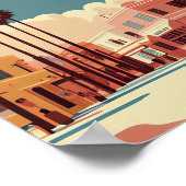 ヴェネツィアビーチミニマルヴィンテージトラベルポスター ポスター (角)