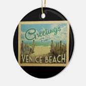 ヴェネツィアビーチヴィンテージトラベル セラミックオーナメント (左)