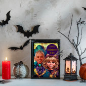 ヴェネツィアファンシーで紫色のカーチャチュア・カップル 招待状