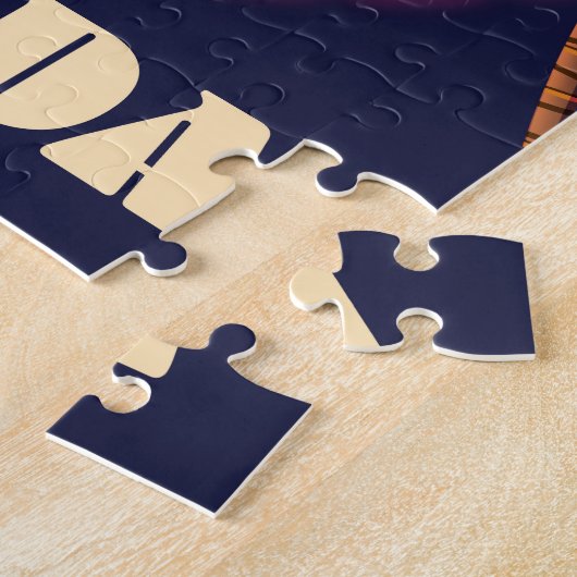 ヴェネツィアフロリダレトロバケーションポスター ジグソーパズル (側面)