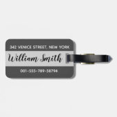 ヴェネツィアブリッジため息の白黒とゴンドラ ラゲッジタグ (裏面横)