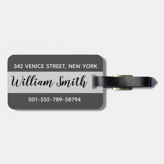 ヴェネツィアブリッジため息の白黒とゴンドラ ラゲッジタグ (裏面横)