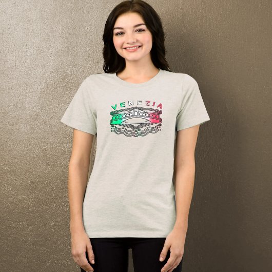 ヴェネツィアリアルトはっきりしたラインズウォメンズ トライブレンドTシャツ