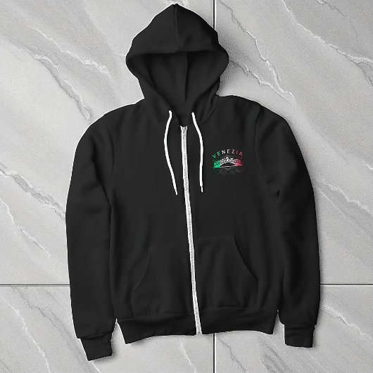 ヴェネツィアリアルトはっきりしたラインズウーメンズフルジップフード付きスウェットシャツ パーカ