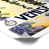 ヴェネツィアリドイタリアヴィンテージ旅行 ポスター (角)