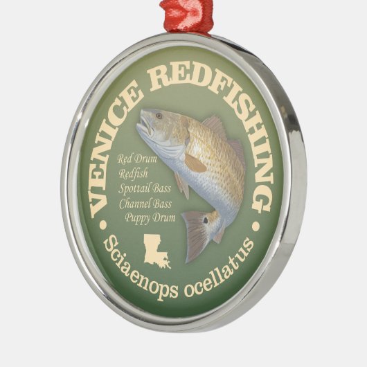 ヴェネツィアレッドフィッシュ メタルオーナメント (左)
