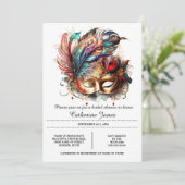 ヴェネツィアンマスクの仮面舞踏会の顔マスク フェア カーニバル 招待状 (スタンド正面)